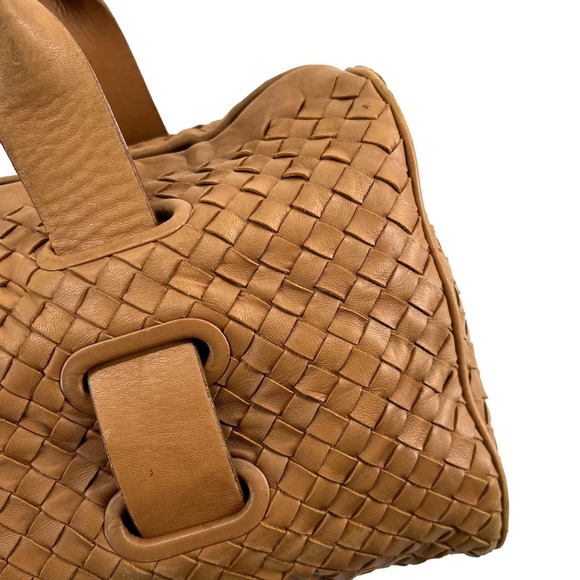 Bottega Veneta Tan Woven intrecciato Leather Satchel Handbag Made in Italy EUC - Picture 6 of 16